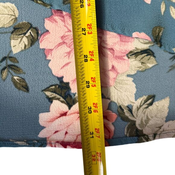 Bobeau Blue Floral Wrap Midi Skirt Size M - Picture 10 of 10